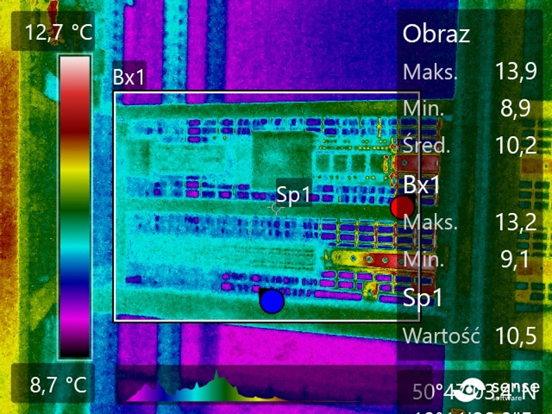 rodzielnica w termowizji